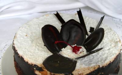 Фото шоколадного торта. Шоколадный торт с вишенкой фотография